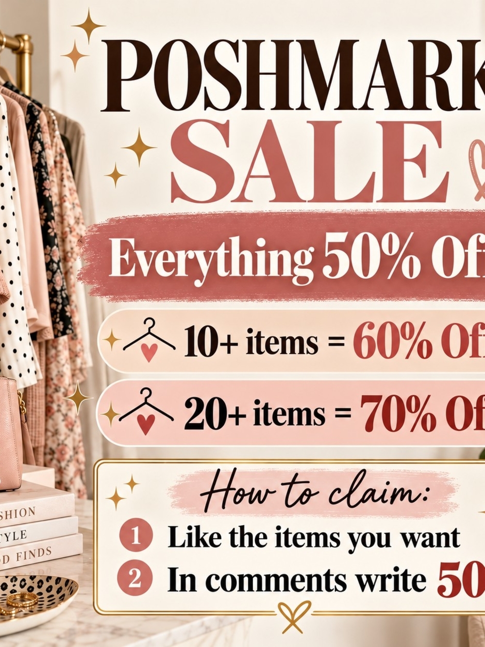 Poshmark Sale Graphic - Pink Promotional Print